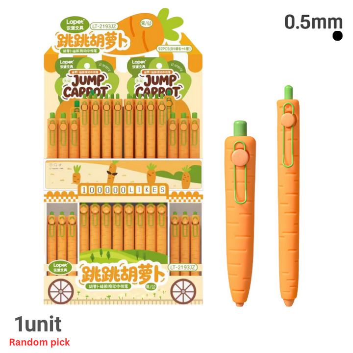 Lopet Jump Carrot Gel Ink Pen 0.5mm Black