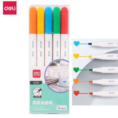 Deli Ceramic Paint Pen 5 Colours SU100