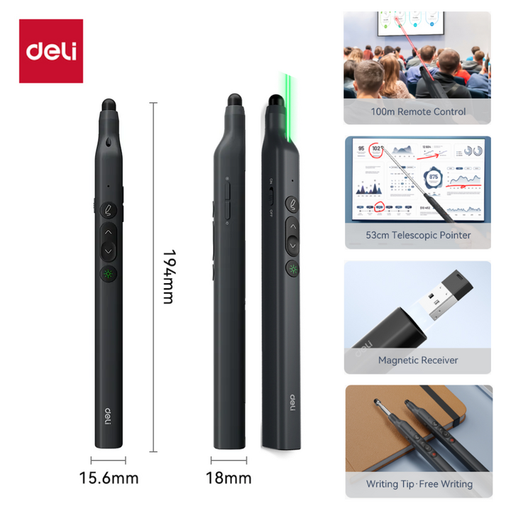 Deli Green Light Laser Presenter (up to 100m)