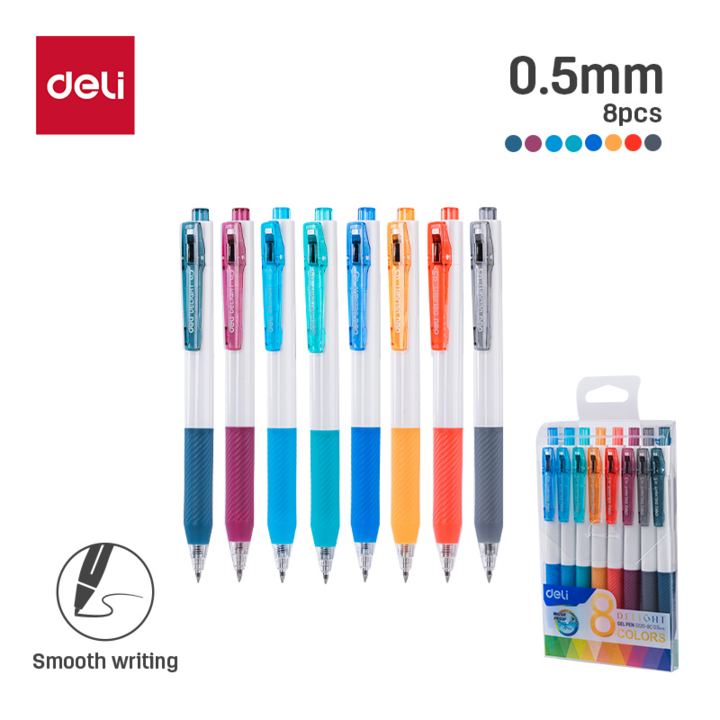 Deli Delight Color Gel Pen 0.5mm 8's