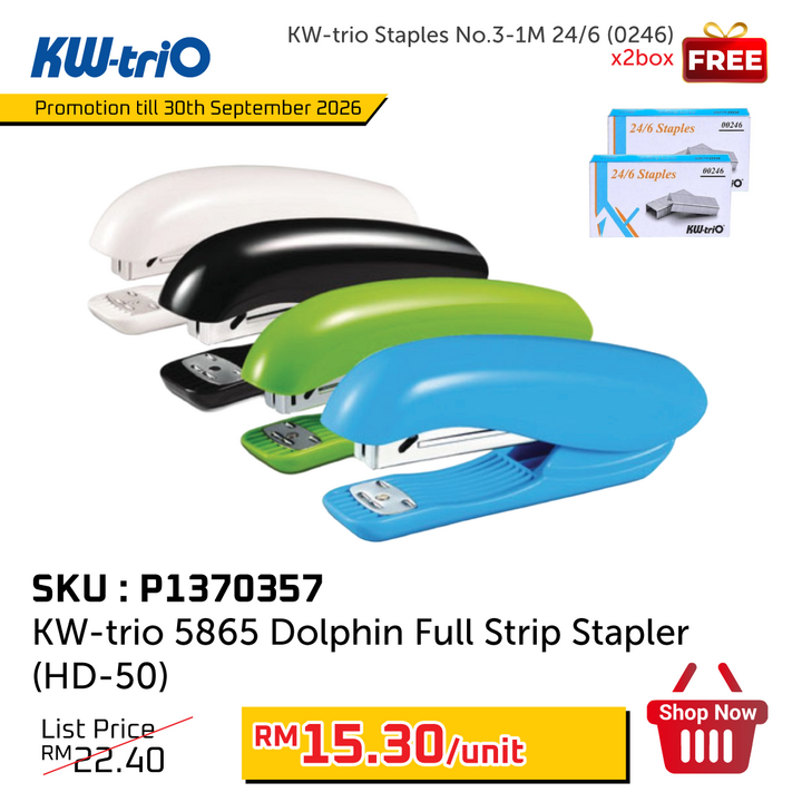 Promo@KW-trio 5865 Dolphin Full Strip Stapler (HD-50)