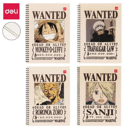 Deli One Piece Spiral Lined Notebook N004 B5 60's 70g