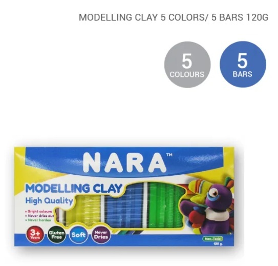 Nara Modelling Clay 5 Colours 120g