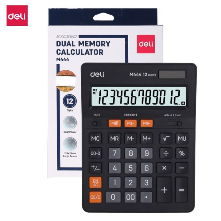 Deli Dual-Memory Calculator EM444 (12 Digits)