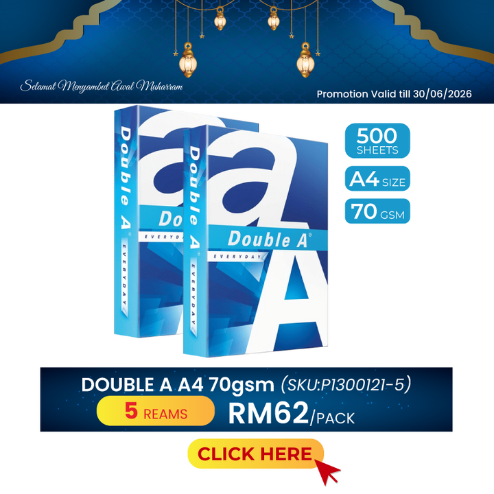 Promo@5reams DOUBLE A A4 Paper 70gsm 500's