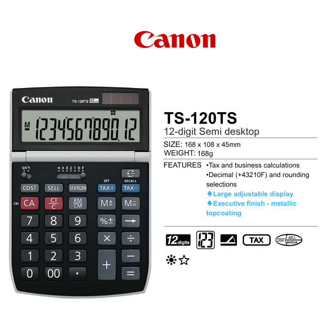 Canon Desktop Calculator One Touch Tax Calculation
