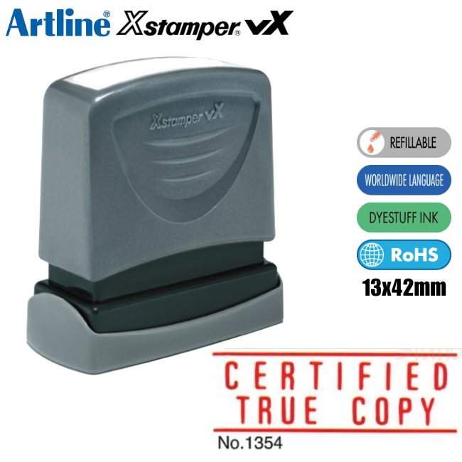 Artline X Stamper (Certified True Copy) ES-BV - Red