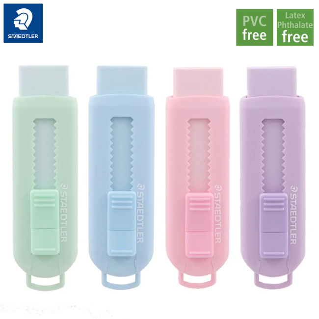 Staedtler Eraser 525 with Sliding Plastic Sleeve - Asst Colour