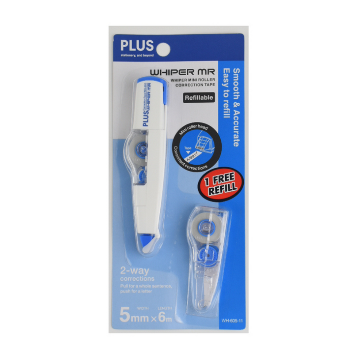 Plus MR Correction Tape with Refill 3In1 5mm x 6m (WH 605R-11)