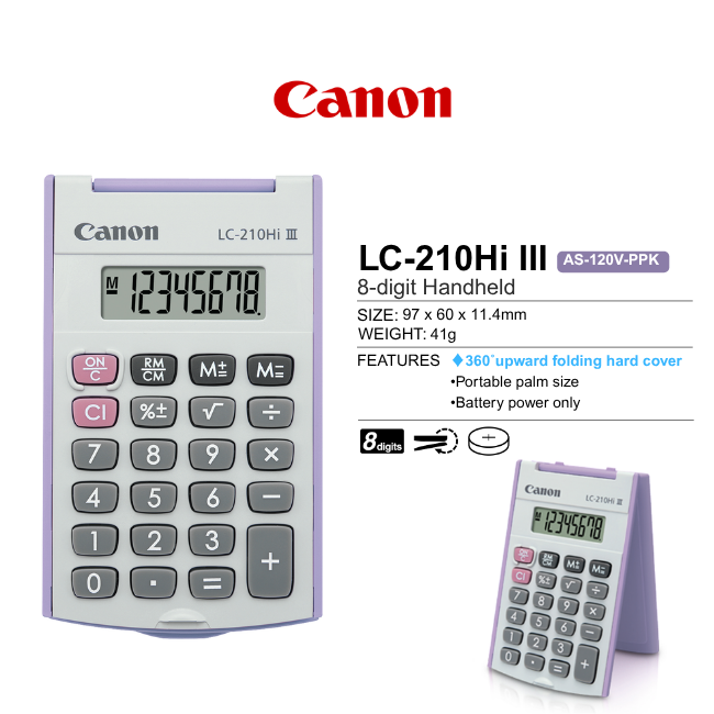 Canon Pocket Calculator LC-210HI III (8 Digits)