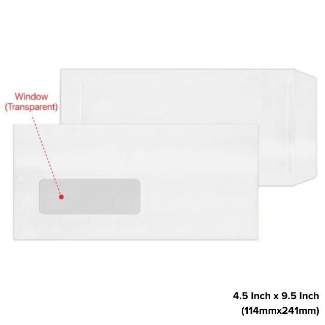 Envelope White with Window 500s