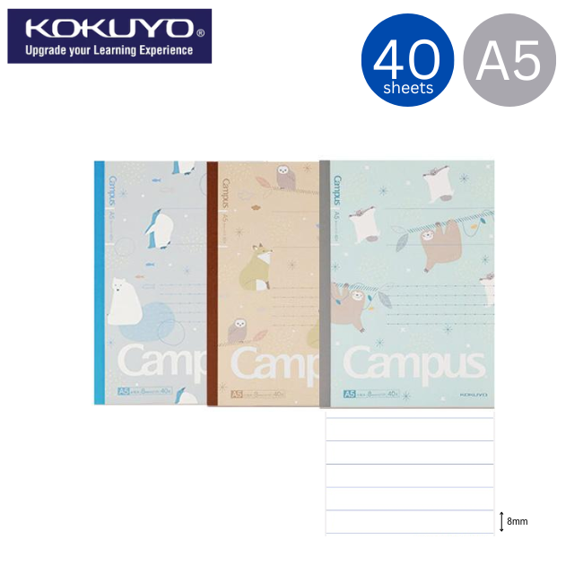 KOKUYO Campus Mofu Mofu Notebook A5 40sht (WSG-NB5MA540)