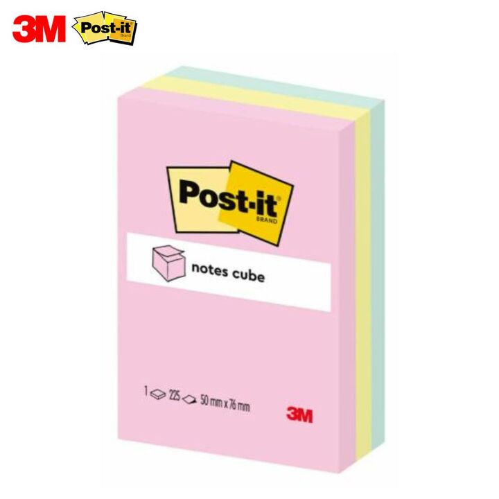 3M Post It Notes CT-656 Pastel Cube 3inchx2inch (225's)