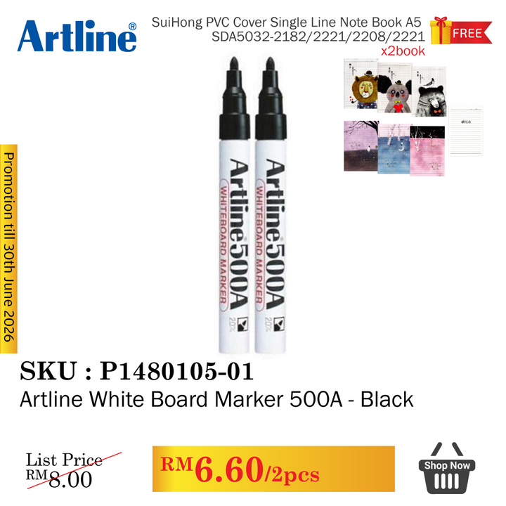 Promo@Artline White Board Marker 500A