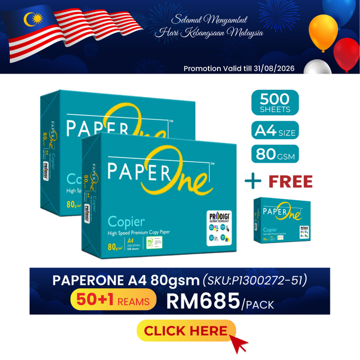 Promo@50reams PaperOne Green Box A4 Paper 80gsm 500's