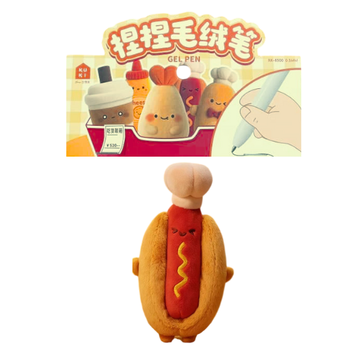 Fluffy Soft Hot Dog Bread Gel Ink Pen