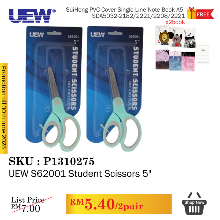 Promo@UEW S62001 Student Scissors 5''