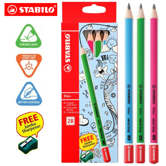 Stabilo Trio Jumbo 2B Pencil