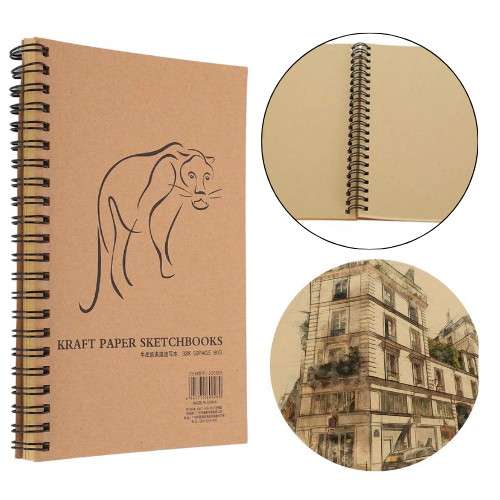 POTENTATE Wire-O Kraft Paper Sketch Book 190 x 260mm