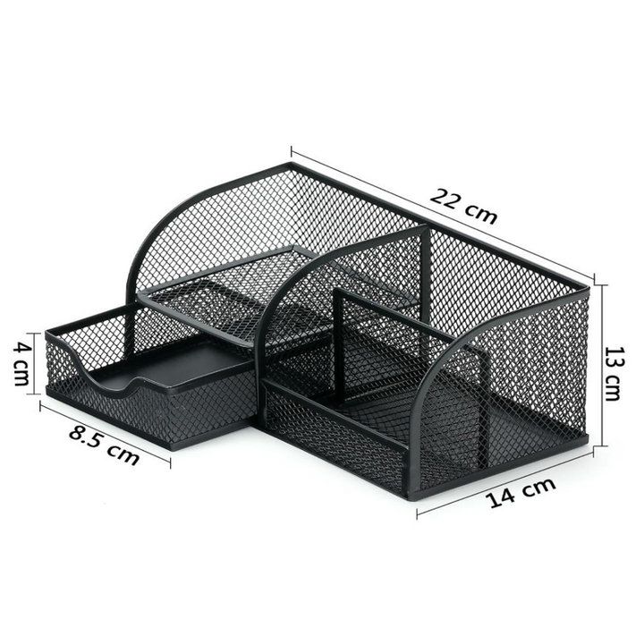 Wire Mesh 4 Compartment Stationery Holder 7022