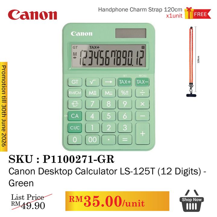 Promo@Canon Desktop Calculator LS-125T (12 Digits)
