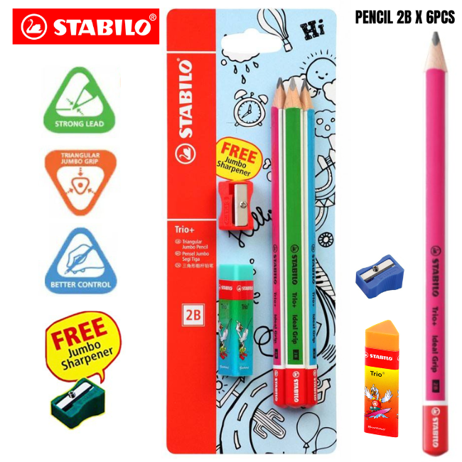 Stabilo Trio Jumbo 2B Pencil