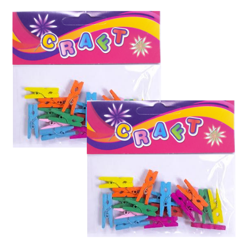 DIY Craft - Mini  Wooden Peg Clip Mix Colour