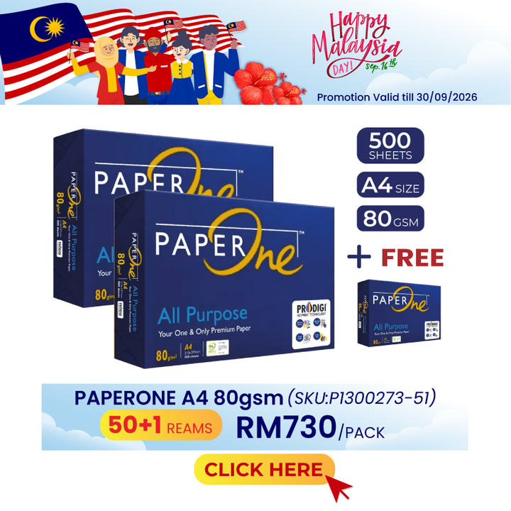Promo@50reams PaperOne Blue A4 Paper 80gsm 500's