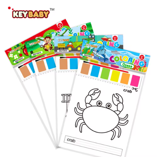 Keybaby Colouring Paper 10pcs c/w Paint & Brush