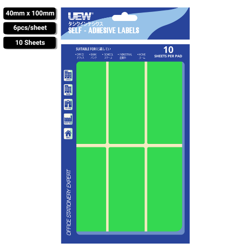 UEW Label sticker 40x100  10's Colour