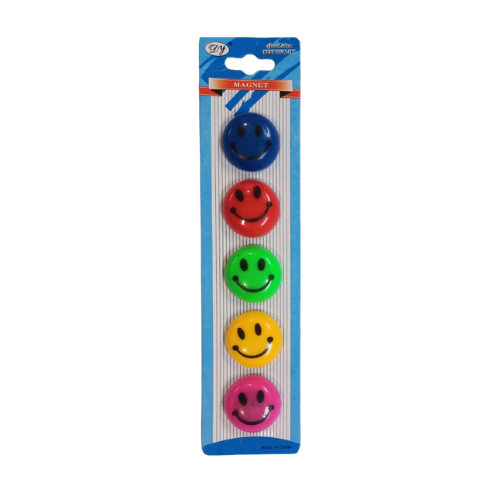 Smiley Face Magnetic Button 5's/pack