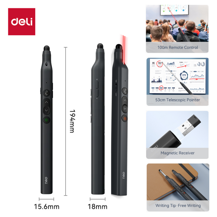 Deli Red Light Laser Presenter  (up to 100m)