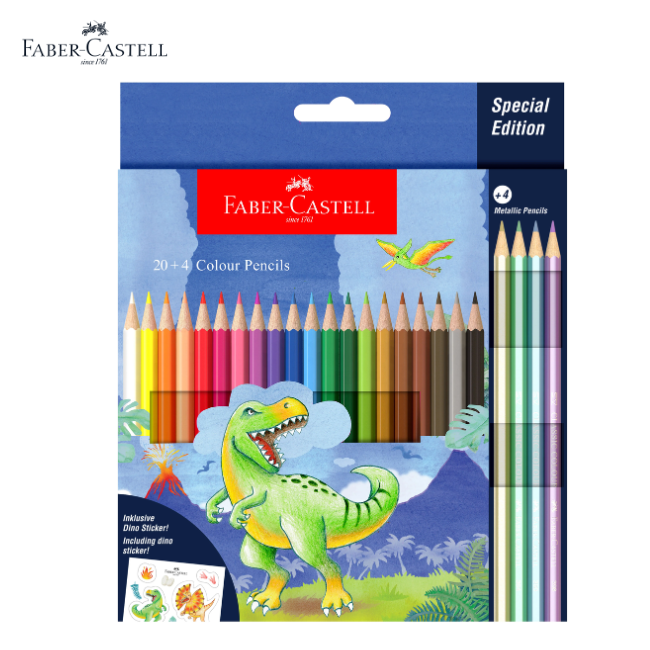 Faber-Castell Colour Pencil Dino Version 20+4's (115126)