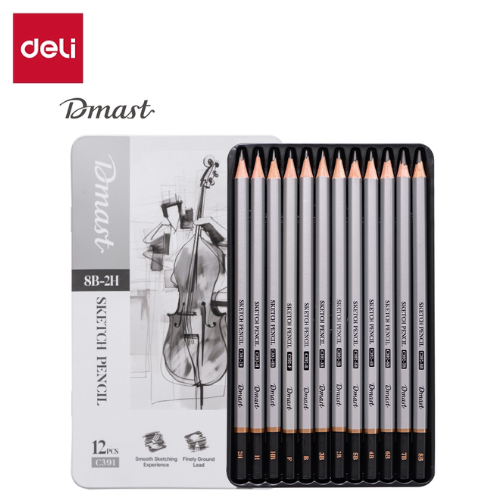Deli Sketch Pencil Set C391 12's Black