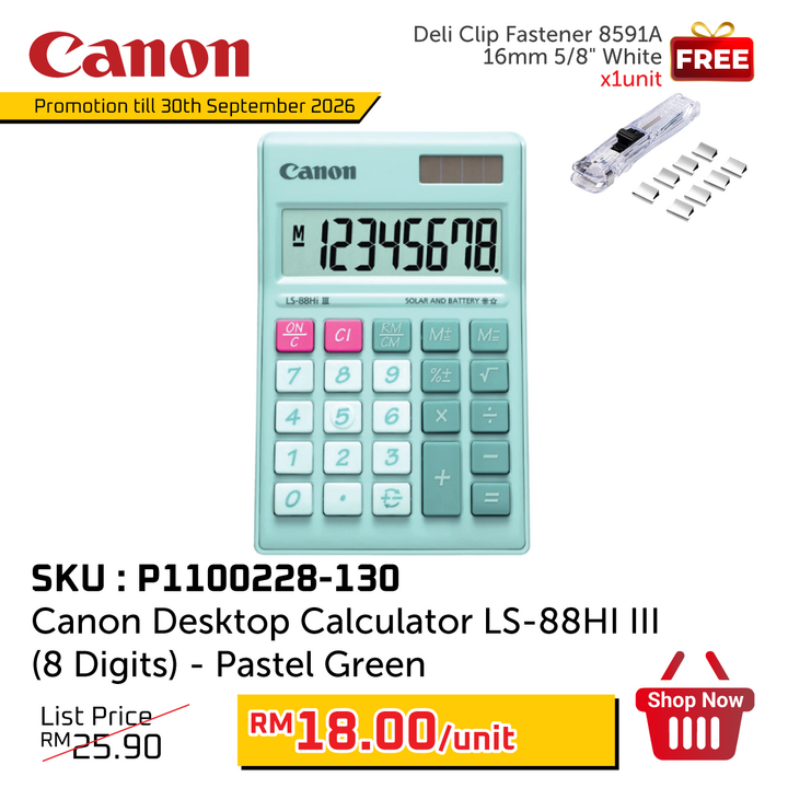 Promo@Canon Desktop Calculator LS-88HI III (8 Digits)