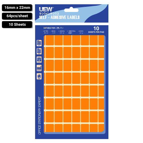 UEW Label sticker 16x22  10's Colour