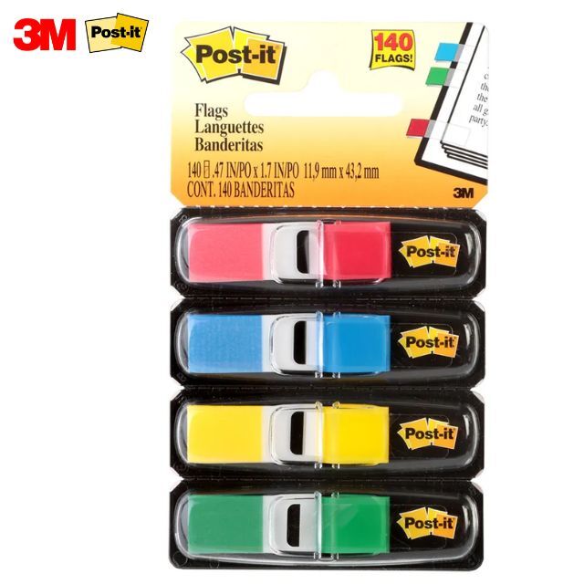 3M Post It Flag Small 683-4 0.5inchx1.7inch (35's x 4colours)
