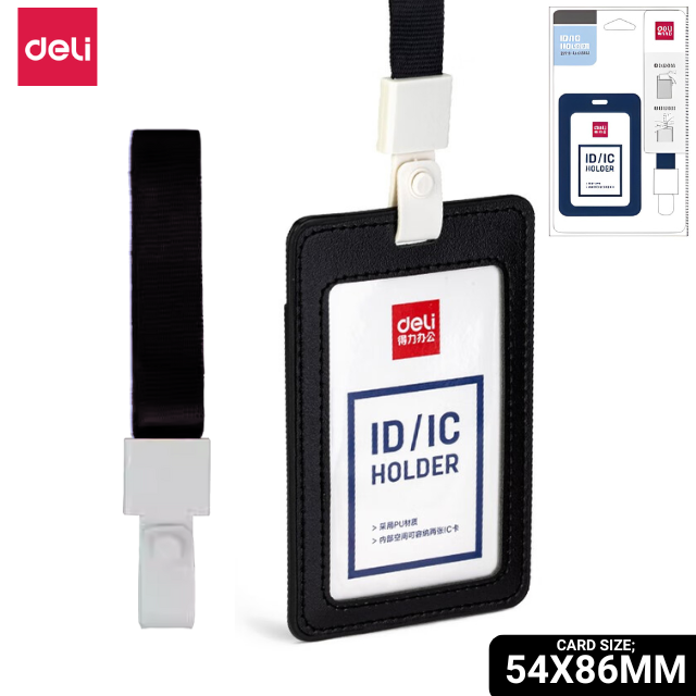 Deli ID/IC Holder with Lanyard 54x86mm 64832