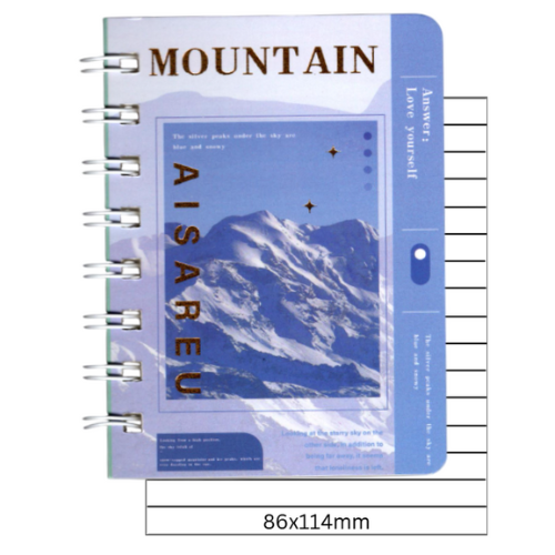 Qiaomu Spiral Single Lined Notebook Aisareu Mountain 86x114mm CA7-126