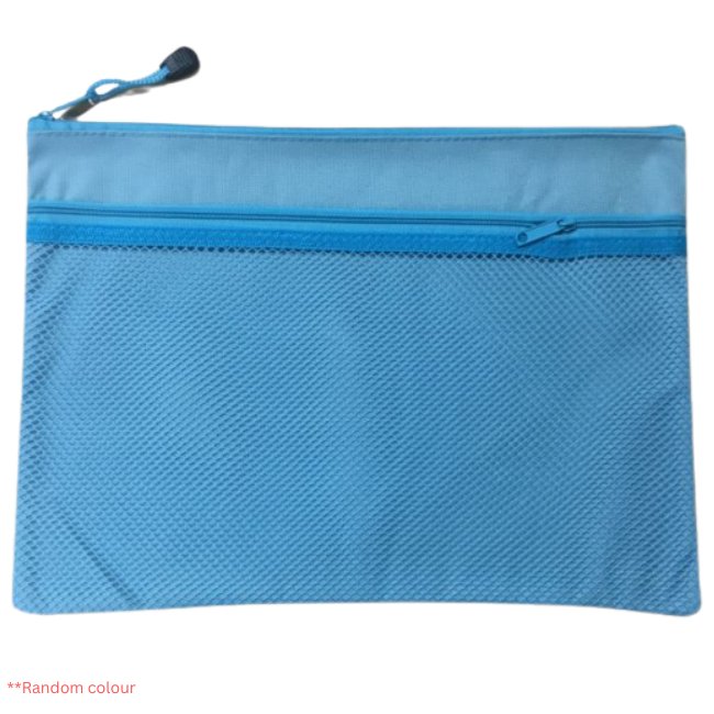 KD A4 Zip Vinly + Net 2 Compartment 25x35cm