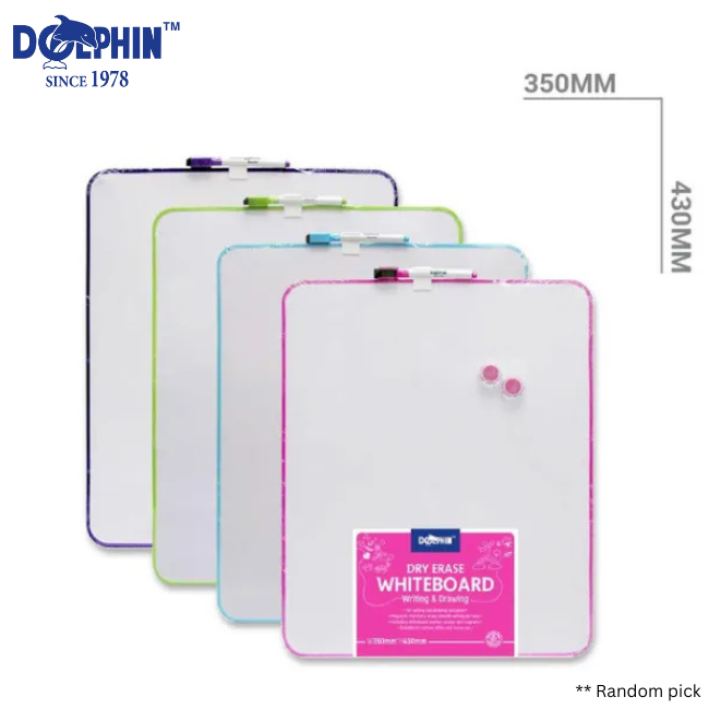 Dolphin Magnetic White Board Set with Eraser & Magnets