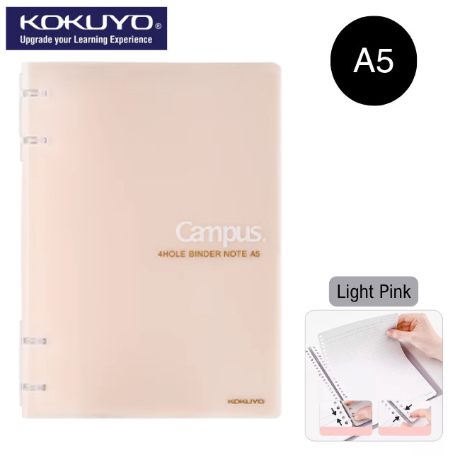 KOKUYO Campus 4 Hole Binder Notebook Line 8mm A5 40sht (WCN-CBN342LP) - Light Pink