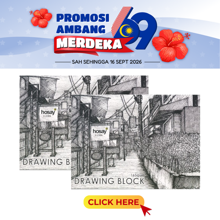 Merdeka@Hosay Drawing Block H-2384 15x11 165gsm 20's