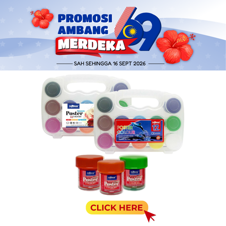 Merdeka@Dolphin Poster Colour DOL-PC612 20ml 12 Colours