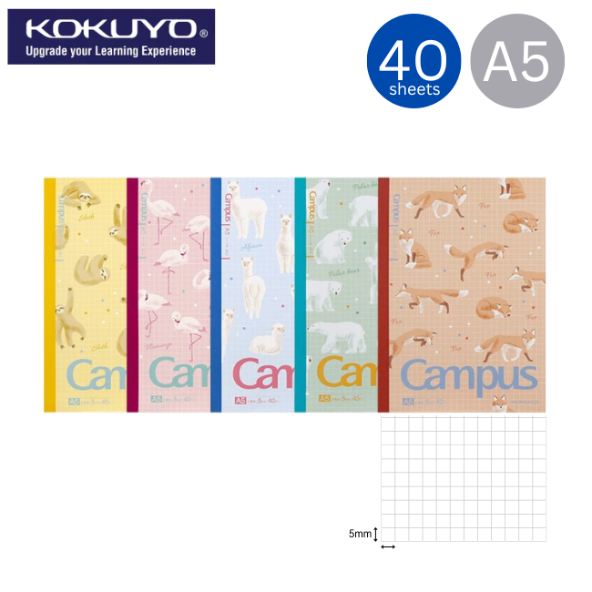 KOKUYO Campus Fluffy Animal Notebook Grid 5mm A5 40sht (WCN-CNB3448)