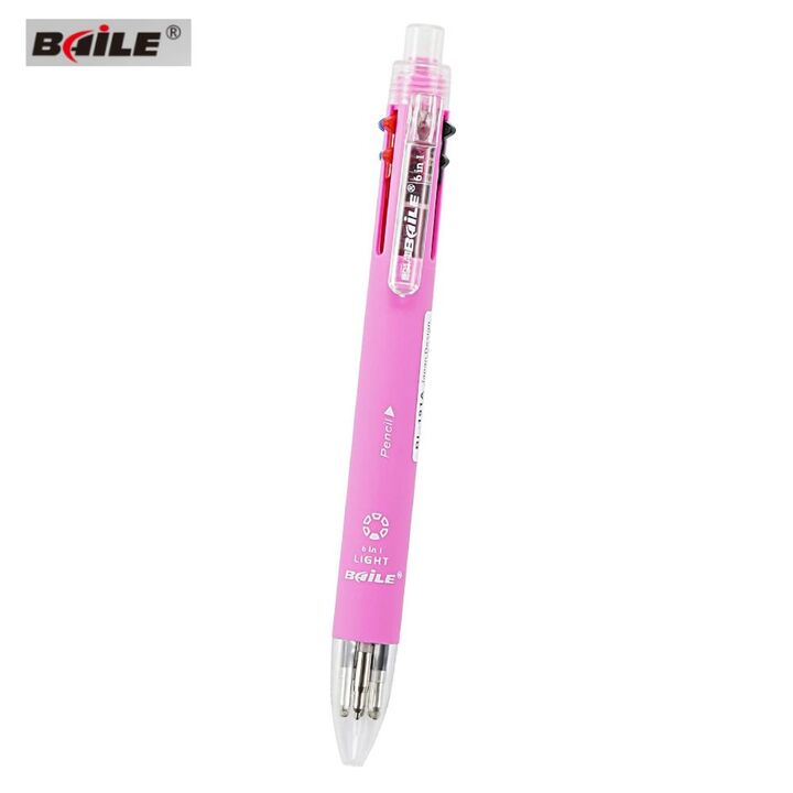BHILE 6 in 1 Ball Pen 6 Colours + Mech Pencil