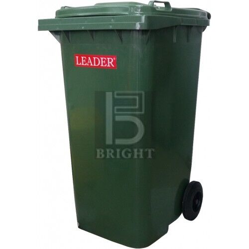 Leader 2 Wheel Dustbin Bin Green