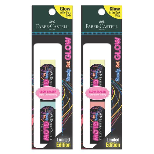 Faber-Castell Eraser PFDF Glow 2's/pkt (583709)