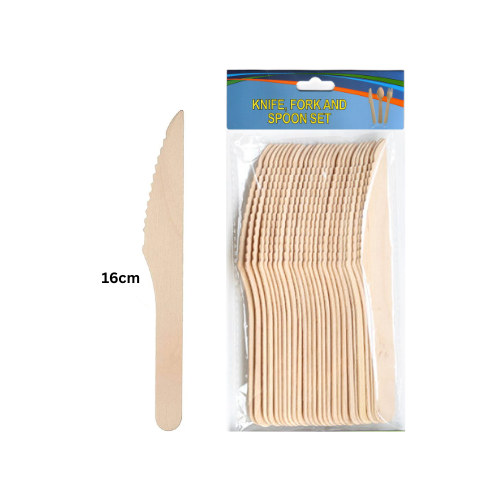 Disposable Wooden Knife 160mm 50's