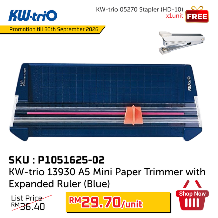 Promo@KW-trio 13930 A5 Mini Paper Trimmer with Expanded Ruler